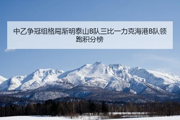 中乙争冠组格局渐明泰山B队三比一力克海港B队领跑积分榜 - STARSPORTS